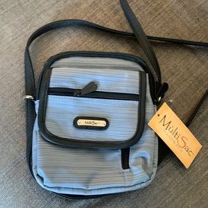 MultiSac Mini Crossbody Bag, ice blue and black